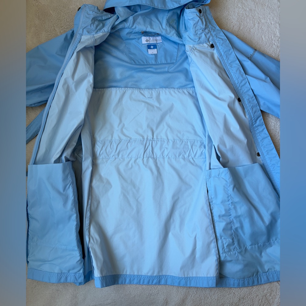Columbia Light Blue Women's Hooded Rain Jacket Size XL - Picture 7 of 12